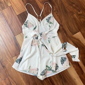 White floral romper